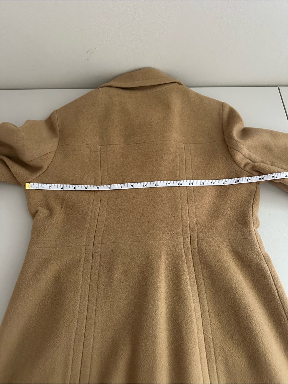 London Fog Camel Wool Blend Coat Size Medium Classic A-Line Peacoat Fall Preppy - Picture 6 of 8